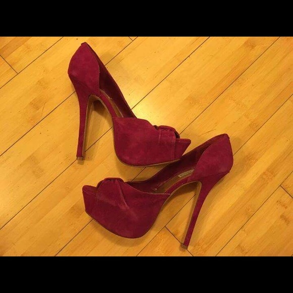Steve Madden Shoes - Steve Madden Peep Toe Hot Pink Stilettos Size 9